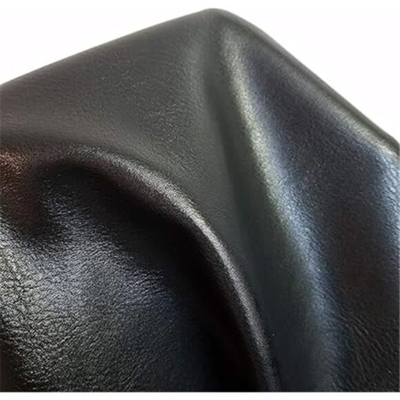 Leathers | Black Soft Faux Vegan Leather PU (Peta Approved Vegan) | 1 Yard - Picture 4 of 4